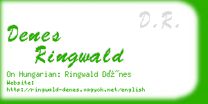 denes ringwald business card